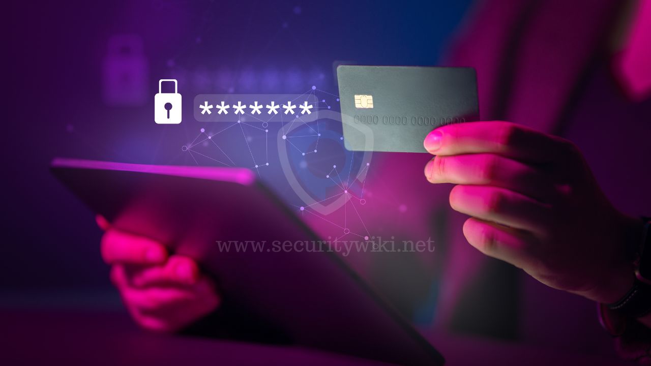 A person making an online purchase using a credit or debit card